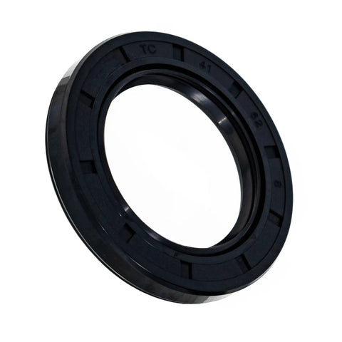 Top Shelf Nitrile Rubber Oil Seal Tc Double Lip Ball Bearing Swap Part For Engines And Drive Trains Hefty Build 41Mm X 62Mm X 8Mm Black Finish side view showing seal design.