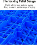 Interlocking Plastic Pallets With Ventilated Grid Design close-up of blue interlocking grid and splicing buckle