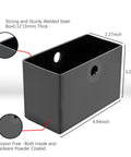 Rock Solid 3 Pack 4 Inch V Groove Gate Wheels With Welded Brackets Heavy Duty Double Bearings Silent Roll For Inverted V Track Sliding Barn Gates Built Like A Tank Up To 3500 Lbs Load Capacity showing detailed steel box dimensions and features.