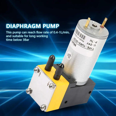 24V Slick Miniature Diaphragm Vacuum Pump With 0.4 To 1 L Per Min Flow For Air And Liquid, Quiet Micro Vacuum Pump For Precision Lab