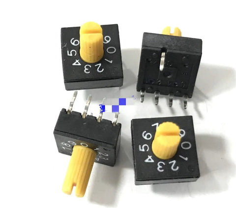 Three Pack 0 To 9 Rotary Coding Switch Set With DIP PCB Ten Position Switches 8421C Positive Code Four To One With Handle