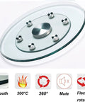 Slick 360 Degree Swivel Lazy Susan Turntable For Kitchen Serving Rack Organizer Tray With No Fuss Smooth Rotation And Rock Solid Tempered Glass Centerpiece
