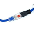 Beast Mode 50 Ft 14 Awg Blue Extension Cord With Illuminated Locking Receptacle showing LED plug for heavy power needs.
