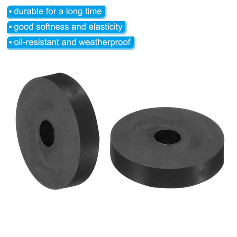 Top Tier 10 Pack Neoprene Rubber Anti Vibration Spacers Featuring 2 Inch Outer Face And Zero Point Four Inch Gauge, black washers for vibration control.