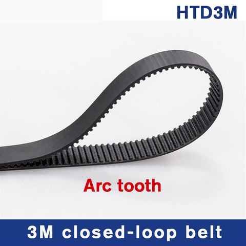 HTD 3M Timing Belt For 3D Printers Closed Loop Synchronous Belt 3mm Pitch with arc tooth design