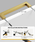 30 Pack 12 Inch Premium Stainless Steel Cabinet Handles And Drawer Pulls Slick Brushed Gold Finish Kitchen And Bathroom, installation instructions diagram.
