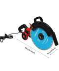 Heavy Duty Electric Concrete Cutter With 13 Inch Diamond Blade And Rolling Stand 4000W Masonry Groover image showing 60cm cutter blade.