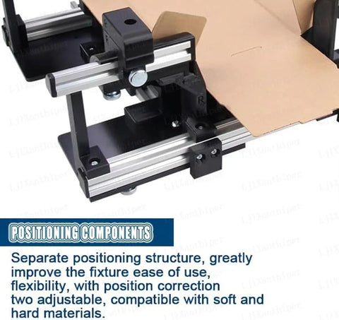 Heavy Duty Rugged Self Centering Cardboard Box Folding Tool With Multi Level Size Adjustment showing adjustable positioning components.