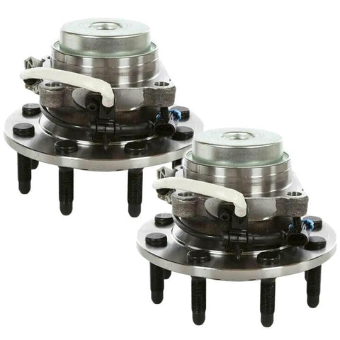 Front Wheel Bearing Hub Assembly 2WD 8 Lug Polished Replacement Fits Left Right Sides, showing dual assembly for smooth rolling.
