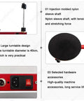 Detailed components of Electric Stretch Film Wrapping Machine Dispenser for Pallet Packing, featuring turntable, nylon shaft, and controls