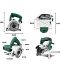 Badass 4 Inch Electric Circular Saw With Killer 1400W Motor For Marble Wood And Stone Slotting Portable Cutter from multiple angles.