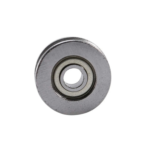 Heavy Duty 20 Pack Deep V Groove Bearing 3x12x4mm Double Shielded Carbon Steel Ball Bearing Rail Roller Wheel front view.