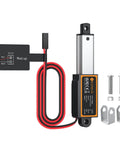 Straight Shooting 12 Volt Telescoping Linear Actuator With One Point Two Inch Stroke Delivers Six Point Seven Pound Push Thrust and electrical connectors.