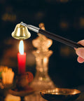 Telescopic Candle Fire Extinguisher With Extensible Copper Wick Snuffer For Home Safety, 18-inch snuffer extinguishing candle flame.