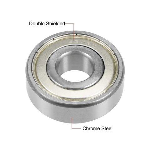 Tough As Nails Double Shielded Deep Groove Ball Bearings 15mm X 42mm X 13mm Chromium Steel Chrome Alloy for machinery.