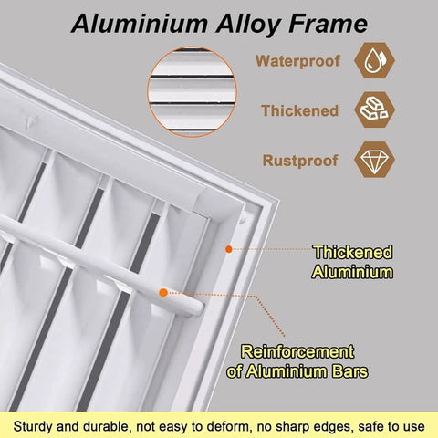 Professional Grade Return Air Grille With Slick Magnetic Latch Louvered Access Door Built In Dust Filter For Attic Crawl Space Or Drywall Walls No Sweat Setup Gray Handle Unit aluminum alloy frame with thickened bars and waterproof design.