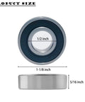 Rolls Like Butter 20 Pack R8 2RS Deep Groove Ball Bearings 1/2 Inch Bore showing size measurements and details.