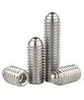 Top Shelf Hex Socket Spring Plunger Set Screw Precision Ball Grub Point Positioning Fastener Grade 12.9 Carbon Steel And 304 Stainless built tough no wiggle room quick install kit showing hex and ball point.