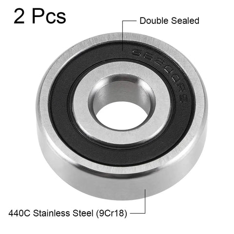 Built Tough Double Sealed Deep Groove Ball Bearings Made From 440C Stainless Steel At 10 By 30 By 9 mm With Abec 1 Rating, showing 2 pieces.