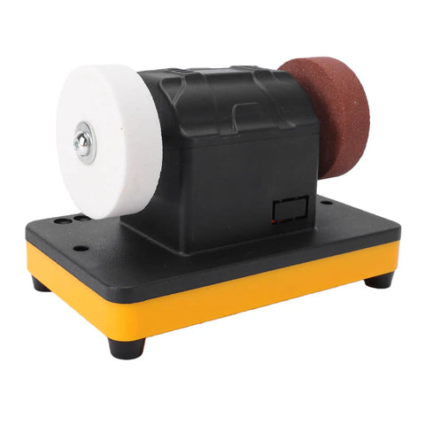 Badass Mini Bench Grinder With Dual Wheel Sander for Pro Tool Sharpening and Rust Removal, compact design with dual wheels.