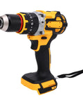 Versatile Cordless Electric Power Drill Featuring Knockout Beater Proof Grip And Snappy Pull Trigger For Quick Wood Plastic Screw Driving And Easy Home Improvement Tasks, black and yellow handheld design.