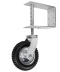 Tough As Nails 8 Inch Tire Flat Free Gate Wheel With Spring Loaded Suspension for easy outdoor gate movement.