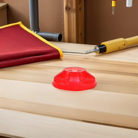 Tough Plastic Smoke Alarm Covers Four Pack Waterproof Dust Protector Shield Keep Kitchen Detectors Spotless Hassle Free Easy Snap On Grease Guard on wooden table.
