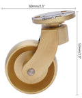Universal Antique Brass Stem Casters Four Pack Delivers Smooth As Silk Three Sixty Degree Motion And Rock Solid Heavy Duty Construction For Living Room Furniture, close-up of individual caster dimensions.