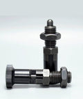 High Grade M16 Aluminum Spring Plunger Lock Pin With Fine Thread Smooth Riding Indexing Knob Drop In Quick Install Mechanic Approved Hardware One Piece in black finish.