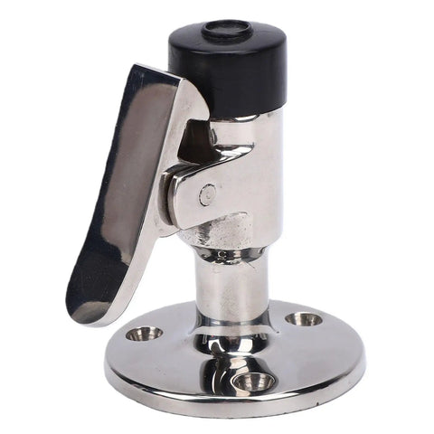 Rugged 316 Stainless Steel Marine Door Stopper With Brushed Finish And Rock Solid Spring Latch, 67mm tall
