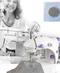 Plus 16 Piece Sew In Magnetic Snap Assortment Featuring Slim Invisible PVC Encased Closures on sewing machine with fabric.