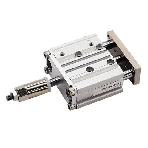 Built Tough Pm32 40 50 Pneumatic Air Cylinder Adjustable Stroke Bore Compact Guide Linear Actuator, showcasing its compact design and fittings.