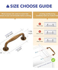 Built Tough Heavy Duty Antique Brass Cabinet Pulls 3 Inch Drawer Handles 10 Pack For Kitchen measuring size guide