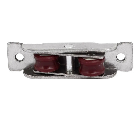 Heavy Duty Double Nylon Rollers Sliding Window Sash Pulley Wheel with red nylon rollers and stainless steel housing for easy install.