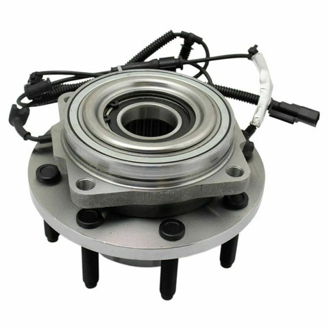 Heavy Duty Front Wheel Bearing And Hub Assembly Pair Left And Right featuring tapered rollers on a mounting flange for easy installation.