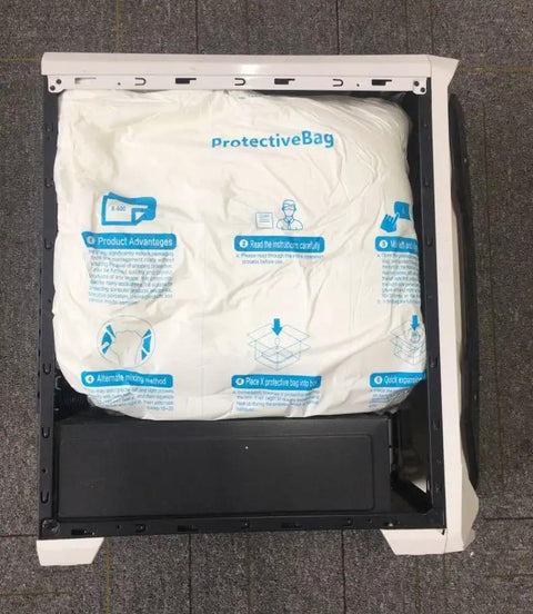 2 Pack 16x18 Inch Expandable Foam Packing Material shown inside a shipping container, designed for fragile gadgets.