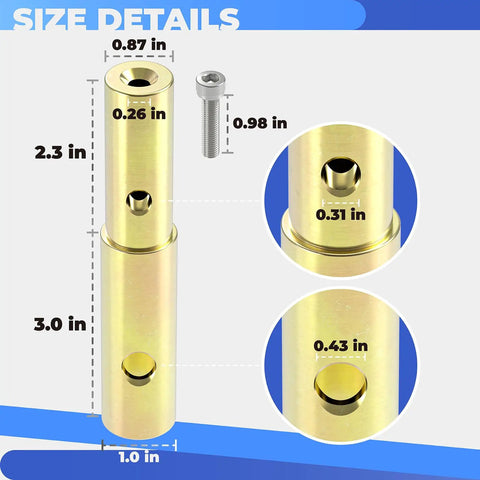 Heavy Duty Ice Auger Drill Bit Adapter Compatible With Clam Drill Plate For K Drill And StrikeMaster Lite Flite, showing size details.