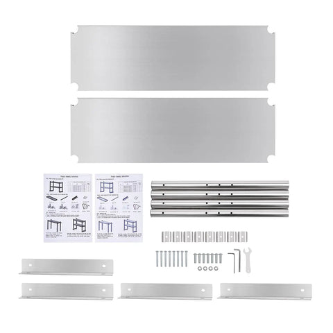 Heavy Duty Two Tier Stainless Steel Storage Rack And Adjustable Standing Shelf Unit Built Tough No Sweat Organization For Kitchen Restaurant Or Store Display Use Sleek Metal Frame components and assembly instructions