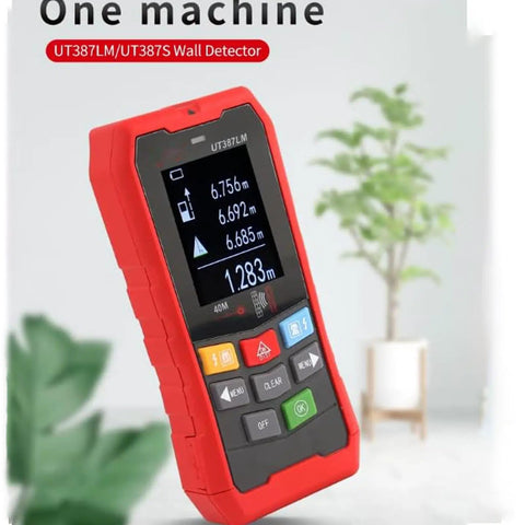 Top Tier Badass Wall Scanner And Metal Detector Stud Finder With Ac Voltage Live Cable Depth Detection Waterproof Probe Rock Solid Multi Functional Tool Built Like A Tank For Handyman Crews And Homeowners, red color wall detector with display.