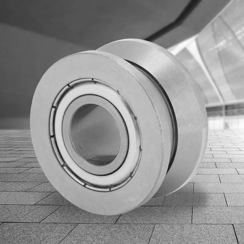 Premium V Groove Track Roller Guide Featuring Sealed Ball Bearing And Precision LV202 41ZZ Design For Industrial Equipment on smooth surface.