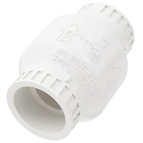 2 Inch PVC Check Valve With Solvent Connections For Backflow Prevention Schedule 40 Stainless Steel Spring Loaded Valve For Cold Water Lines