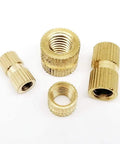 Top Rated Solid Brass Metric Thread Insert Nuts Set Includes M2 To M10 Knurl Nutserts For Heavy Duty Projects showing various brass nuts.