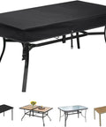 All Weather Outdoor Rectangular Table Cover 65 Inch Long By 40 Inch Wide By 6 Inch High for patio tables, shown in black.