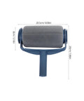 Extendable Paint Roller Kit With Adjustable Pole For Walls And Ceilings featuring a gray fabric roller and blue handle.
