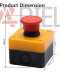 Emergency Stop Push Button Switch 1NO1NC 660V 10A Red With Box Industrial Grade Panel Mount Stop Button, 22mm Diameter