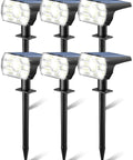 Outdoor Solar Lights IP68 Waterproof With 56 LEDs shown in stake mount setup for pathways and gardens.