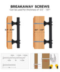 Diagram showing breakaway screws with black cabinet pulls for 0.5''-1.57'' thickness, part of Black Cabinet Pulls 25 Pack, 3 Inch Hole Center.