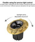 Pro Grade Heavy Hitter 4.5 Inch Directional Adjustable Brass Led Ceiling Spotlight Round Recessed Downlight With CRI 90 cool running adjustable swing