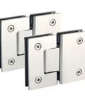 Boss Level Heavy Duty Glass Door Hinges Built Tough For Frameless Pivot Shower And Cabinet Showcase Two Way Swing Replacement Parts With No Sweat Smooth Rotation In Rust Proof Stainless Steel - close-up view with shiny finish.