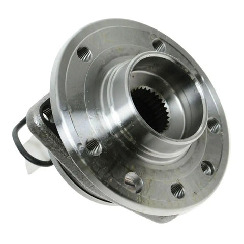 Front Wheel Hub Bearing Direct Swap For Saab 9 3 Years 2003 To 2011 close-up view highlighting metal construction and design.